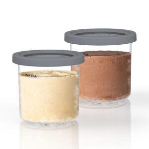 Ninja Ice Cream Maker Tubs (2 Pack) – Compatible with NC302EU – Clear