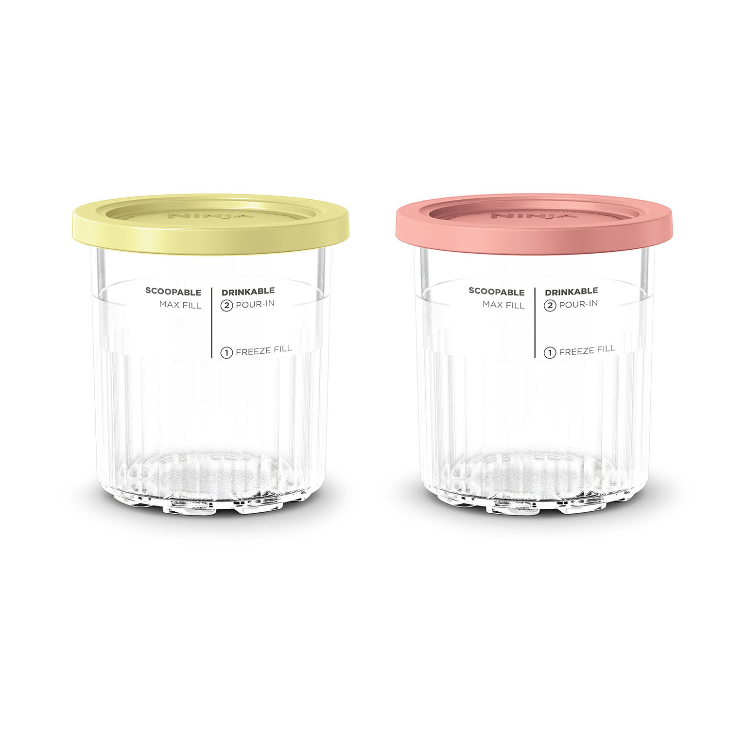 Ninja Ice Cream Maker Tubs (2 Pack) – Compatible with NC502EU – Clear