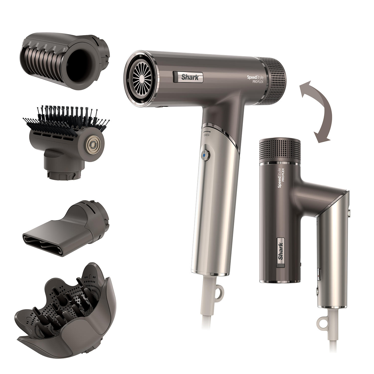 Shark SpeedStyle Pro FLEX 4-in-1 High Perfromance Hair Dryer - Mocha Silver