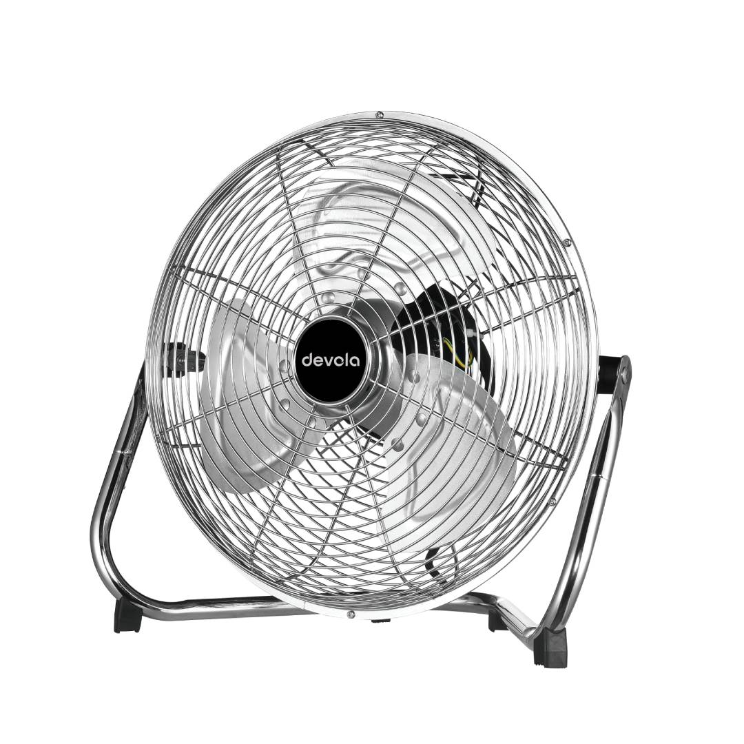 Devola 45W 3 Speed 12-inch DC Floor Fan - Chrome - DV12FFC